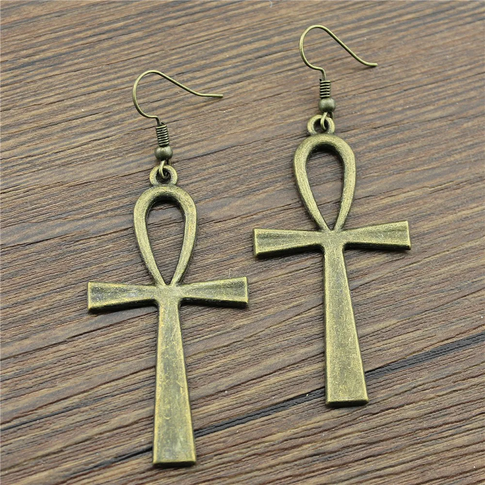 

Ankh Cross 52x28mm Charm Dangle Earring For Women Charming Drop Earring Dropship Suppliers