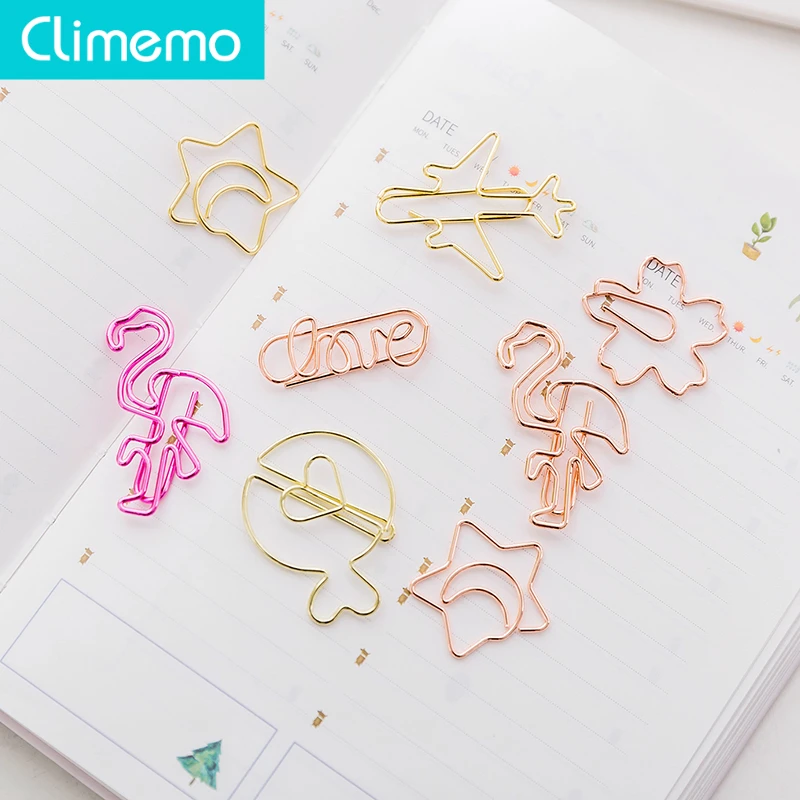 Climemo 1 штука креативная Скрепка металлическая ручка с зажимом Фламинго цветочный