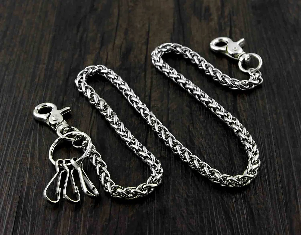 

Basic Strong Twisted Biker Trucker Keychain Key Jean Wallet Chain WC39 YL-23