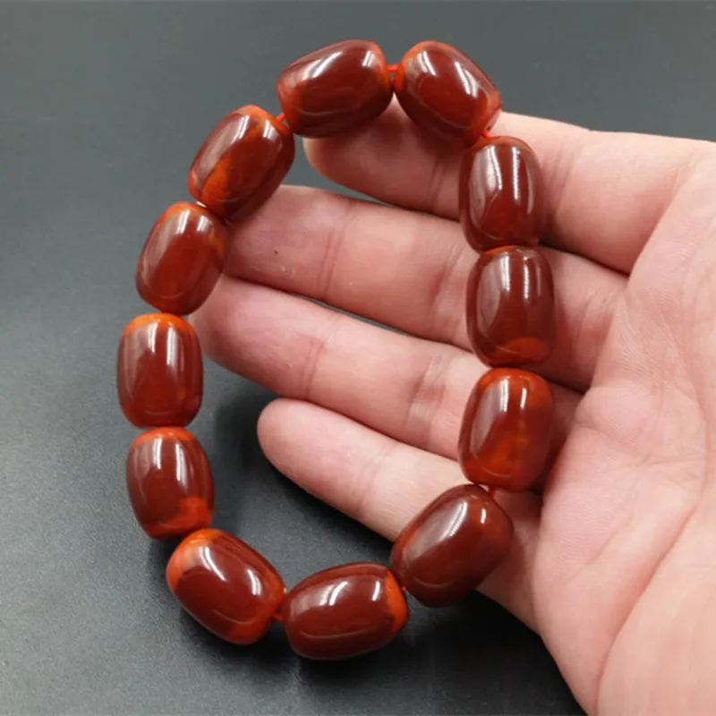 Natural red chalcedony Chain Bead Men And Women loose cylindrical