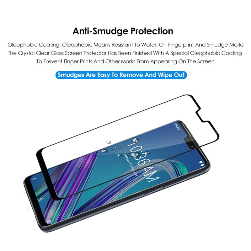 Закаленное стекло с полной проклейкой для Asus Zenfone Max Pro M2 полное покрытие 9H