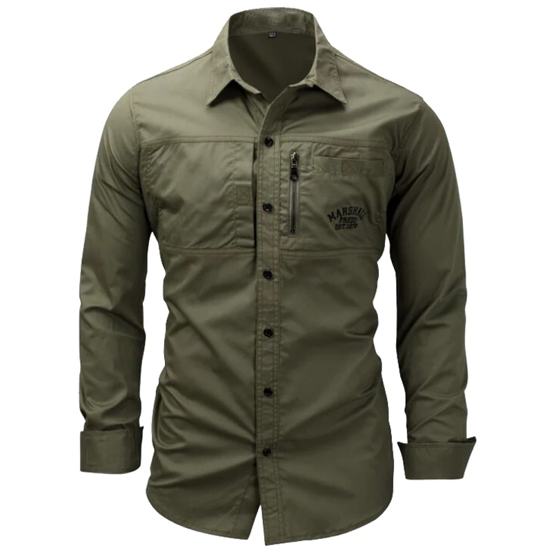 

High quality brand of men's shirts Spring autumn new 100% cotton brushed camisa masculina business casual long sleeved Shirts