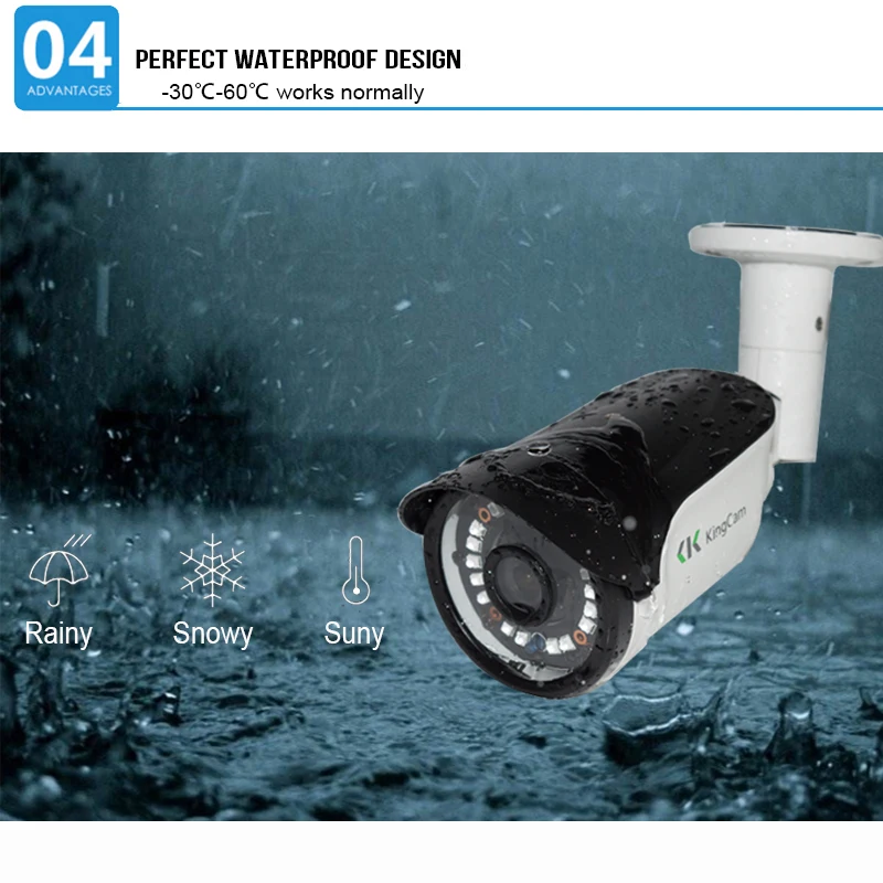 Kingcam HD 720 P + POE цинковый сплав металлов антивандальный открытый/закрытый IP камера