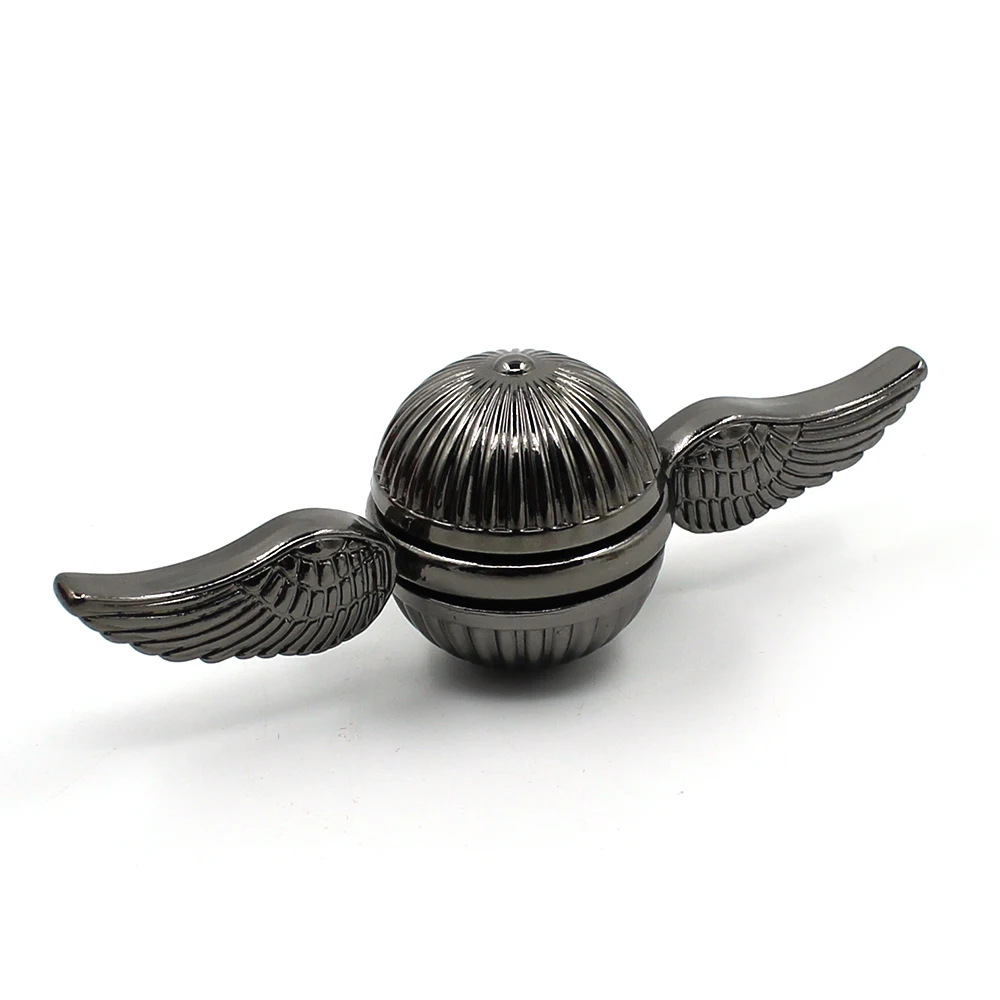 Harri Potter Hand Spinner Golden Snitch Fidget Spinner Wings Figet Spiner EDC Finger Spinner Cube EDC Anti-stress Toy+Wooden Box