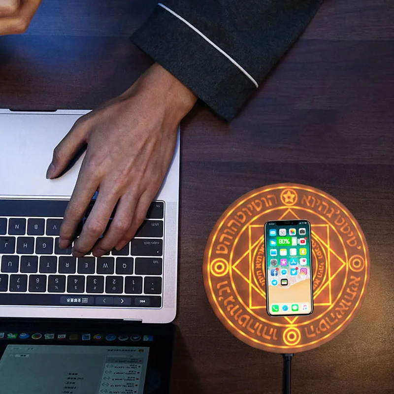 US $23.76 Magic Circle Wireless Charger 10W Wireless Fast Charge For Use With Apple X Samsung S9 Xiaomi Redmi For Huawei Honor Qi Wireless