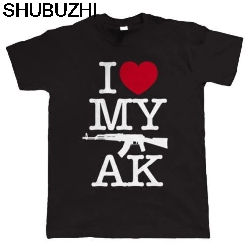 

High Quality T-Shirt I Love My AK, Mens Gamer Airsoft or Paintball AK47 T Shirt Short Sleeve Tee shirt