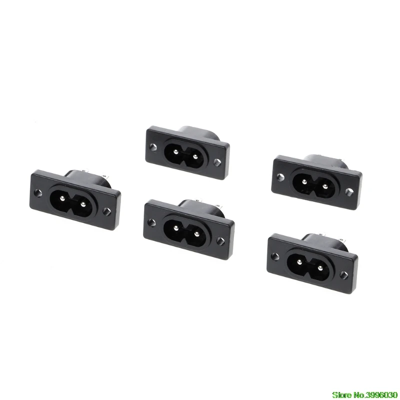 

5 Pcs IEC320 C8 2 Terminal Power Plug Inlet Socket AC 250V 2.5A