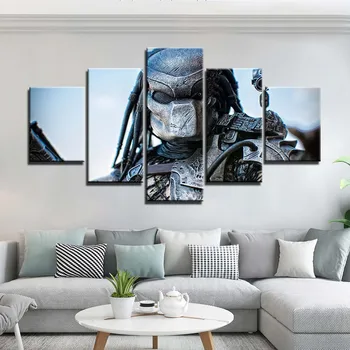

Poster Modern 5 Pcs Alien vs. Predator Pictures Wall Art Canvas Painting Posters and Prints Wall Pictures For Living Room