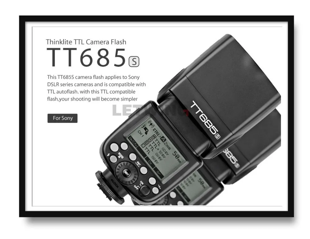 Godox TT685S GN60 ttl вспышка светильник Speedlite 230 Полная мощность Авто/Ручное Масштабирование для sony DSLR камер A77II A7RII A7R A58 A99