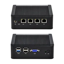 Barebone Мини-ПК настольный компьютер Nano ITX J1900 4 * lan x86 мини-компьютер pfsense Firewall Linux Безвентиляторный ПК мини-сервер 190G4