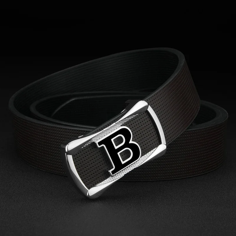 black leather belt High Quality B letter buckle designer belts men Casual Genuine leather Cowskin casual jeans Waist Strap white ceinture homme elastic belt for men Belts