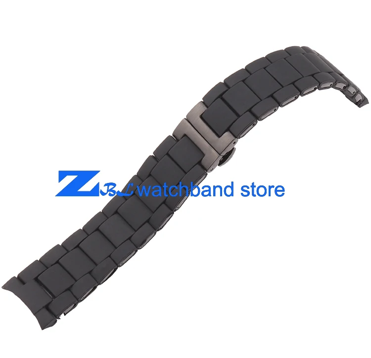 Резиновый ремешок для часов Силиконовый браслет черная сталь черный силикагель для AR5921 AR5922 человек 23 мм женщина 20 мм ремешок для часов