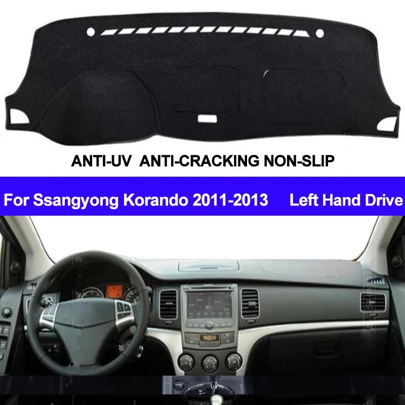 Car Dashboard Cover Dashmat For Ssangyong Korando 2011 2012 2013 Left Hand Drive ANti-UV Auto Dash Mat Sun Shade Pad Carpet | Автомобили и