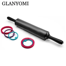 Скалка из нержавеющей стали ролик для теста с 3 съемными регулируемыми толстыми кольцами для выпечки теста для пиццы пирога для выпечки макаронных изделий