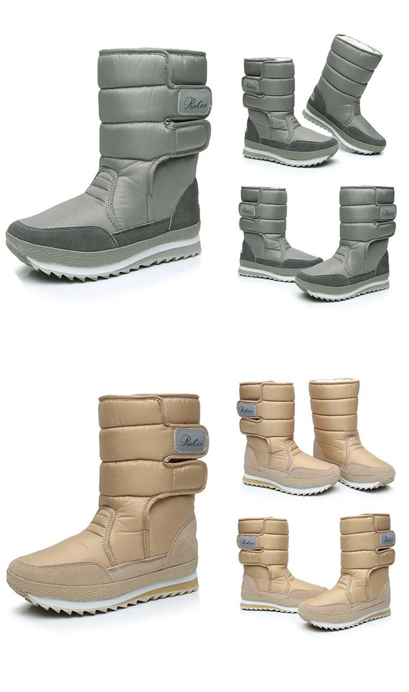REAVE CAT/теплые зимние ботинки женские ботинки до середины икры, водонепроницаемые зимние ботинки, Нескользящие женские ботинки, женская обувь, S607a