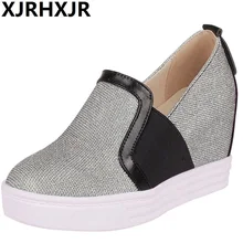 Туфли xjrhxjr; женские разноцветные лоферы; повседневная обувь на скрытом каблуке; женские балетки на плоской платформе без застежки; большие размеры 33-43