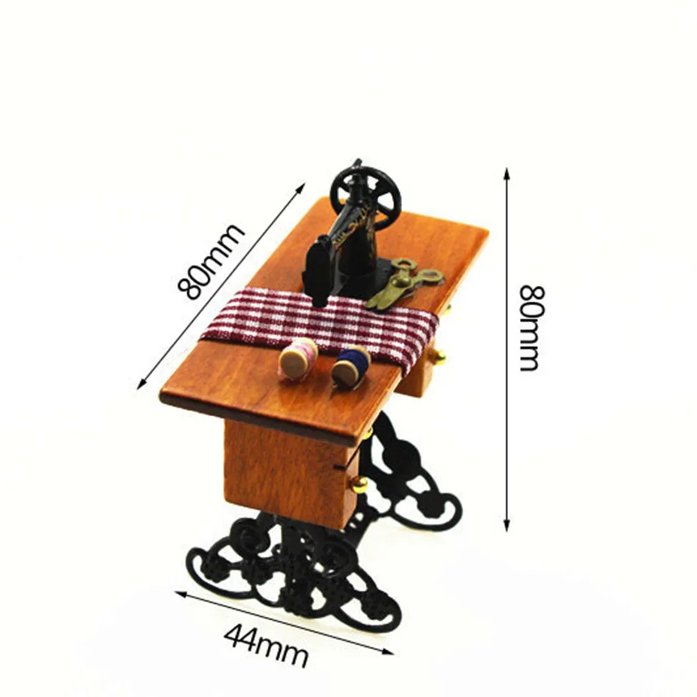 1/12 Миниатюрные аксессуары для кукольного домика, мини металлическая швейная машина, имитационная модель игрушек для украшения кукольного дома