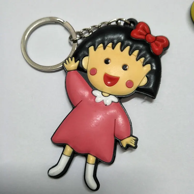 Japonés dibujos animados chi-bi Maruko PVC moda cute funny silicona para llaves bolsa joyería accesorios llaveros
