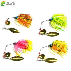 HENGJIA 4 шт. 17 г buzzbaits привести голову приманки жесткий металлические spinnerbaits приманка для щуки рыболовных приманок рыболовные снасти