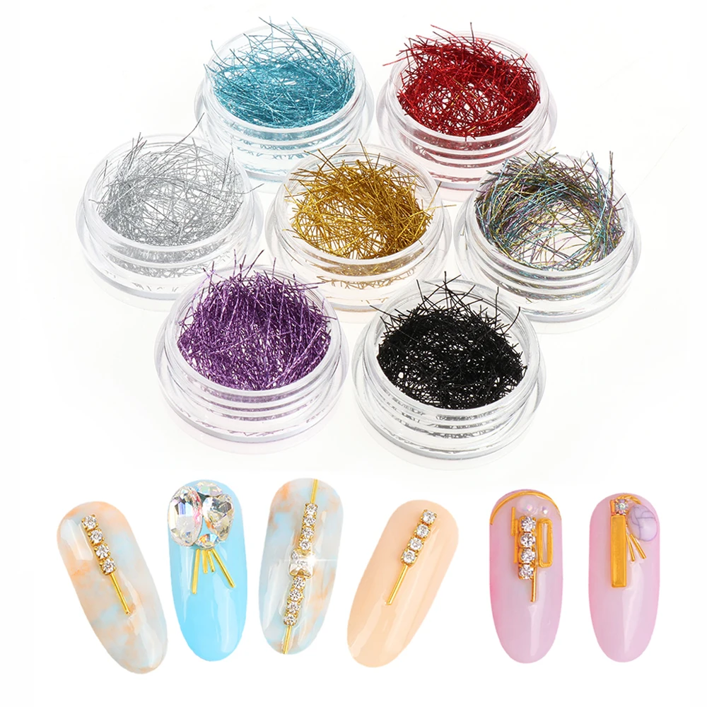 

1 Pot Mermaid Strip Lines Nail Art Decoration Gold Silver Holo Flakes Ultra Thin Sequins 3D Manicure UV Gel Polish DIY New Gift