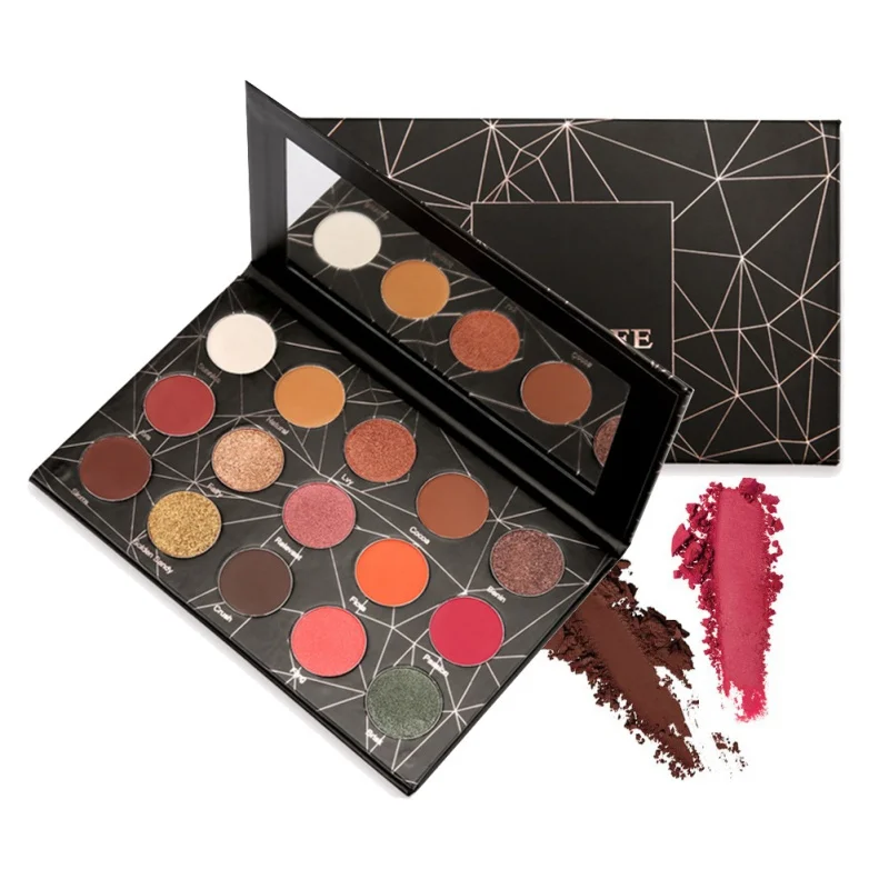 Черная мраморная Алмазная матовая палитра теней для век Shimmer Make Up Pigmented Lasting Eye Shadow Palette 15 цветов рекомендуем