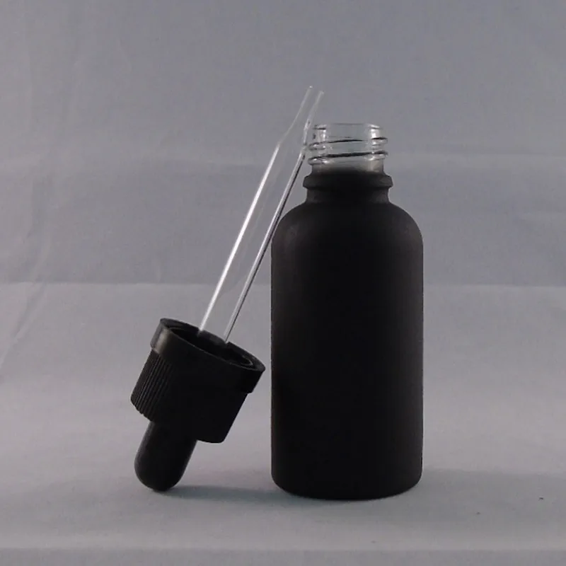 Download 30ml frosted black glass dropper bottle with childproof ...