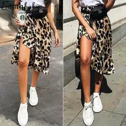 Пикантные Для женщин короткая мини-юбка с леопардовым принтом Высокая Талия Коктейльные Вечерние платья