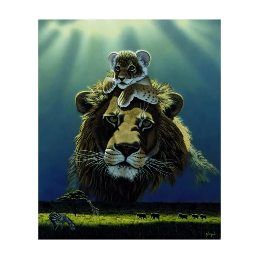 

Hot Canvas Mystery Animal Landscape 5D Diamond Painting Tool Kit Handcrafts Home Decor Landscape