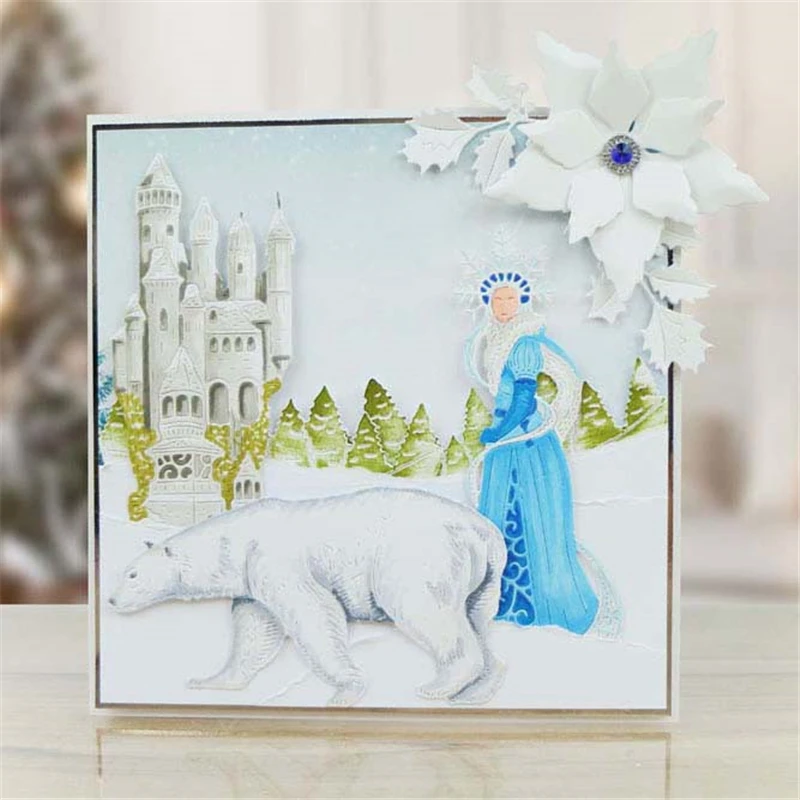 

YaMinSanNiO Snow Princess Metal Dies Cutting Dies Scrapbooking Embossing Dies Cut Stencils Cards Craft Dies for New 2019