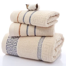 Роскошное хлопковое полотенце однотонного цвета, комплект из 3 предметов, полотенце для лица, банные полотенца для взрослых, хорошо впитывающий toallas Toalha de banho