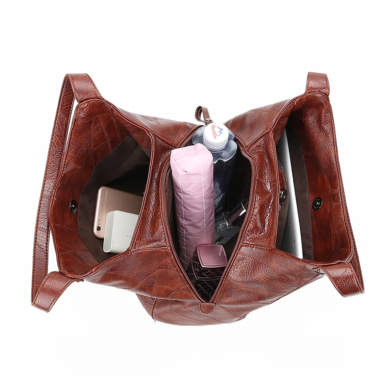 Vadim 2019 Hobos Bag Women Leather Handbags Female Shoulder Bags Ladies Casual Tote Soft Vintage Ba
