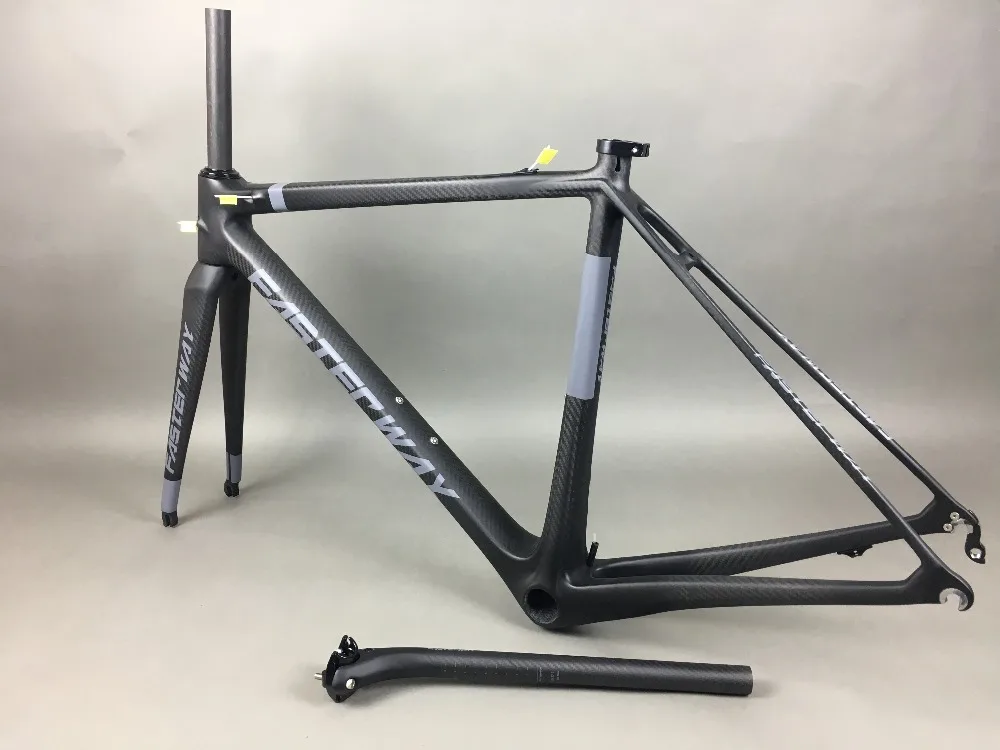 Top classic design FASTERWAY PRO full black with no logo carbon road bike frameset:carbon Frame+Seatpost+Fork+Clamp+Headset,free ems 137