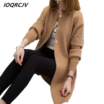 

2018 Autumn Women Cardigan Loose knitting Sweaters Soft Long Sweater Coat Female Pull Femme Casual Long Sleeve Knitted Coat S62