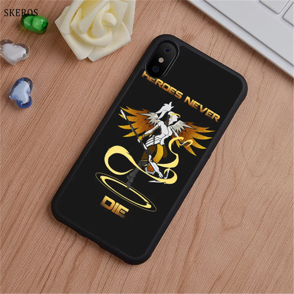 SKEROS Overwatch милости герои никогда не умирает чехол для iPhone X 4 4S 5 5S 6 6s 7 8 plus плюс и # B566 |