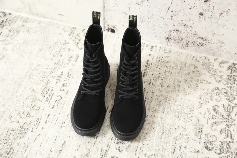 Baimier Winter Black Patent Leather Women Boots Fashion Round Toe Lace Up Ankle Boots For Women Warm Plush Women Winter Boots