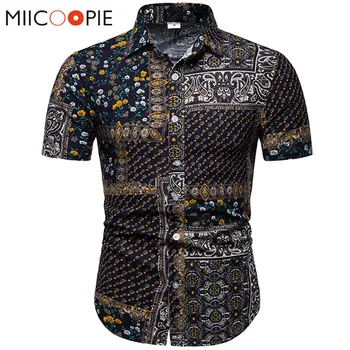 

Summer Floral Mens Short Sleeve Hawaiian Shirt New Male Casual Camisa Masculina Flower Printed Beach Shirts Asian Size 5XL