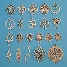 ZXZ 10 шт. античный серебряный тон металлический соединитель Подвески бусины для изготовления браслетов ювелирных изделий