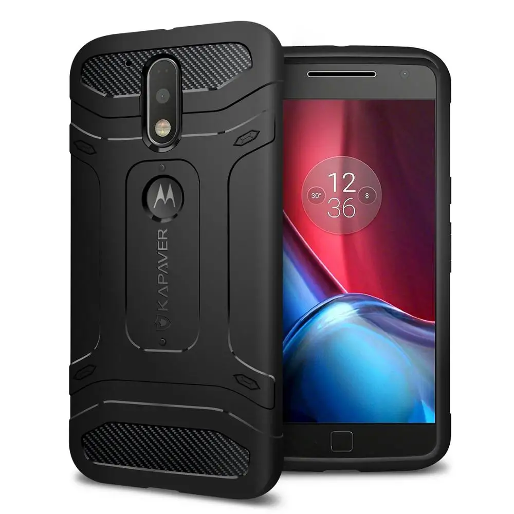 

Kapaver Rugged Solid Black Shock Proof Slim Armor Case for Moto G4 / G4 Plus