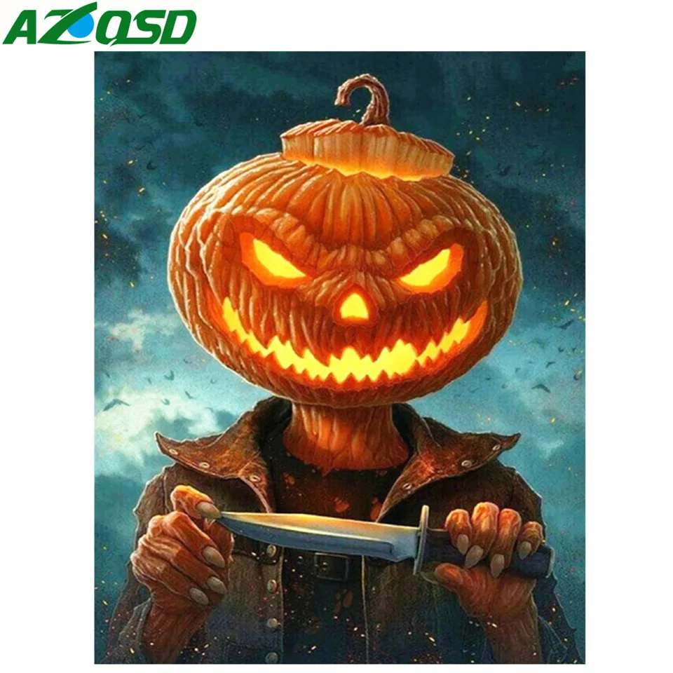 AZQSD Алмазная картина Хэллоуин Стразы Полный Дисплей Украшение дома вышивка