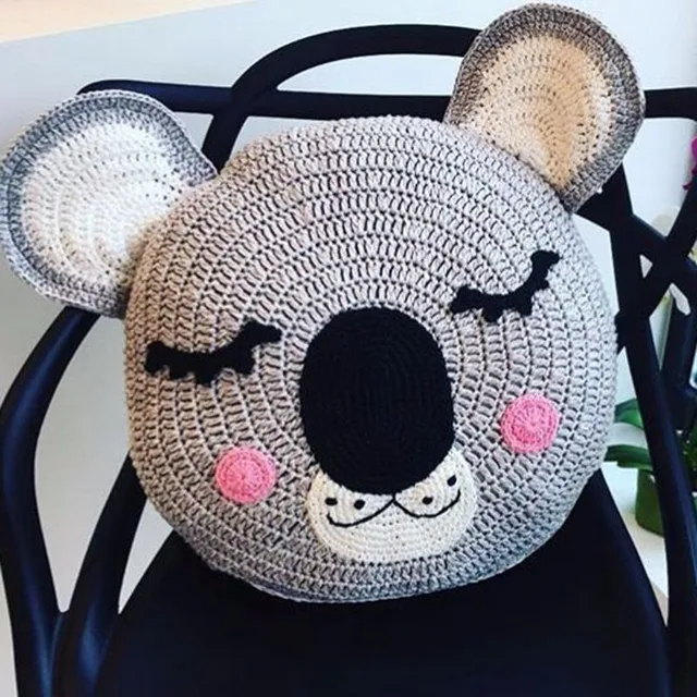 crochet bear pillow