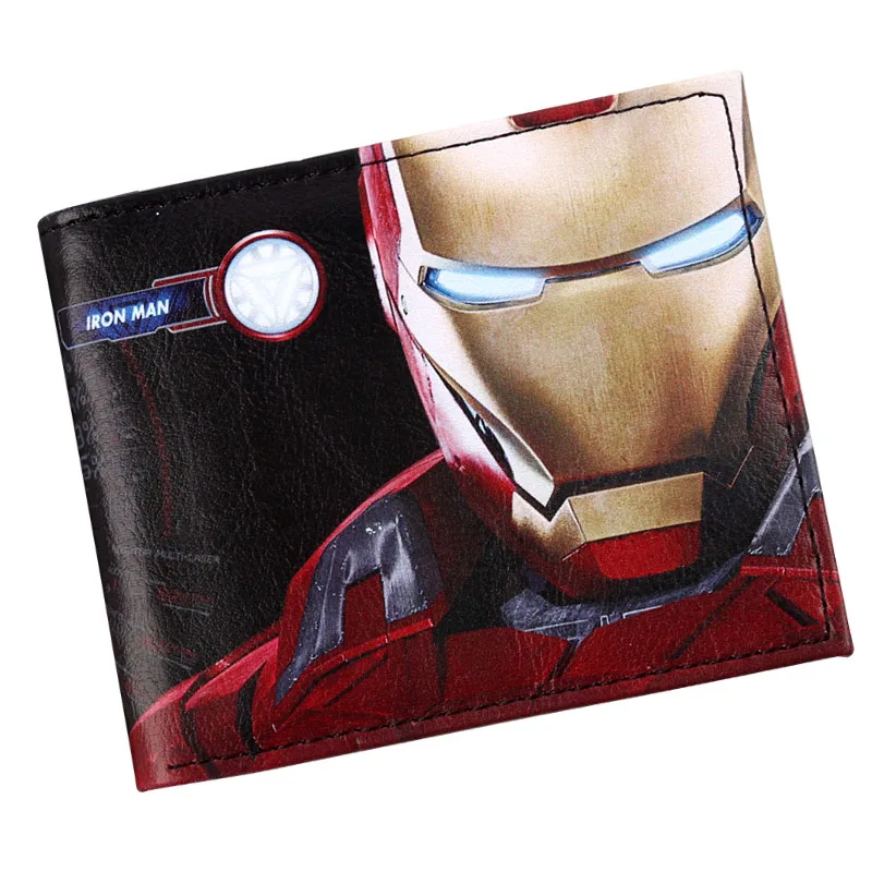 Comics Superheros Iron Man Wallet Credit Card Holder Wallet Bifold ID Cash Purse