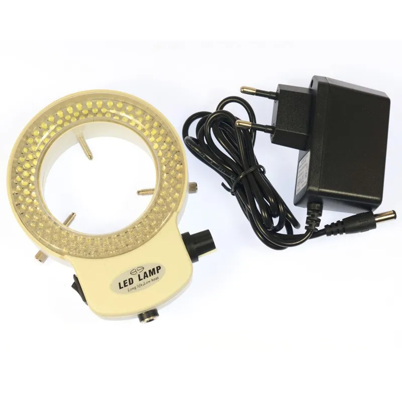 Регулируемый 6500K144 светодиодный кольцевой светильник-осветитель лампа для промышленного стерео микроскопа цифровая камера Лупа с адаптером питания переменного тока