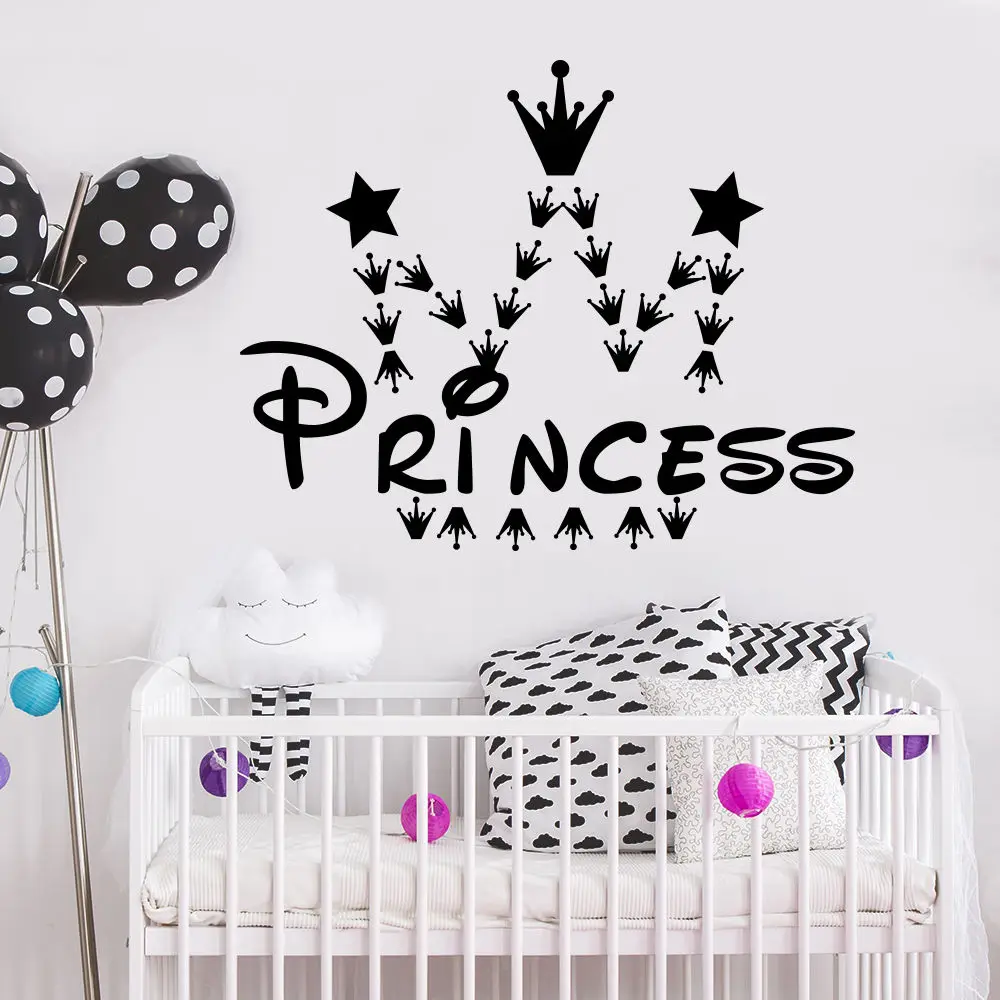 Princess Crown Wall Sticker Home Decor Removable Girls Room Decor