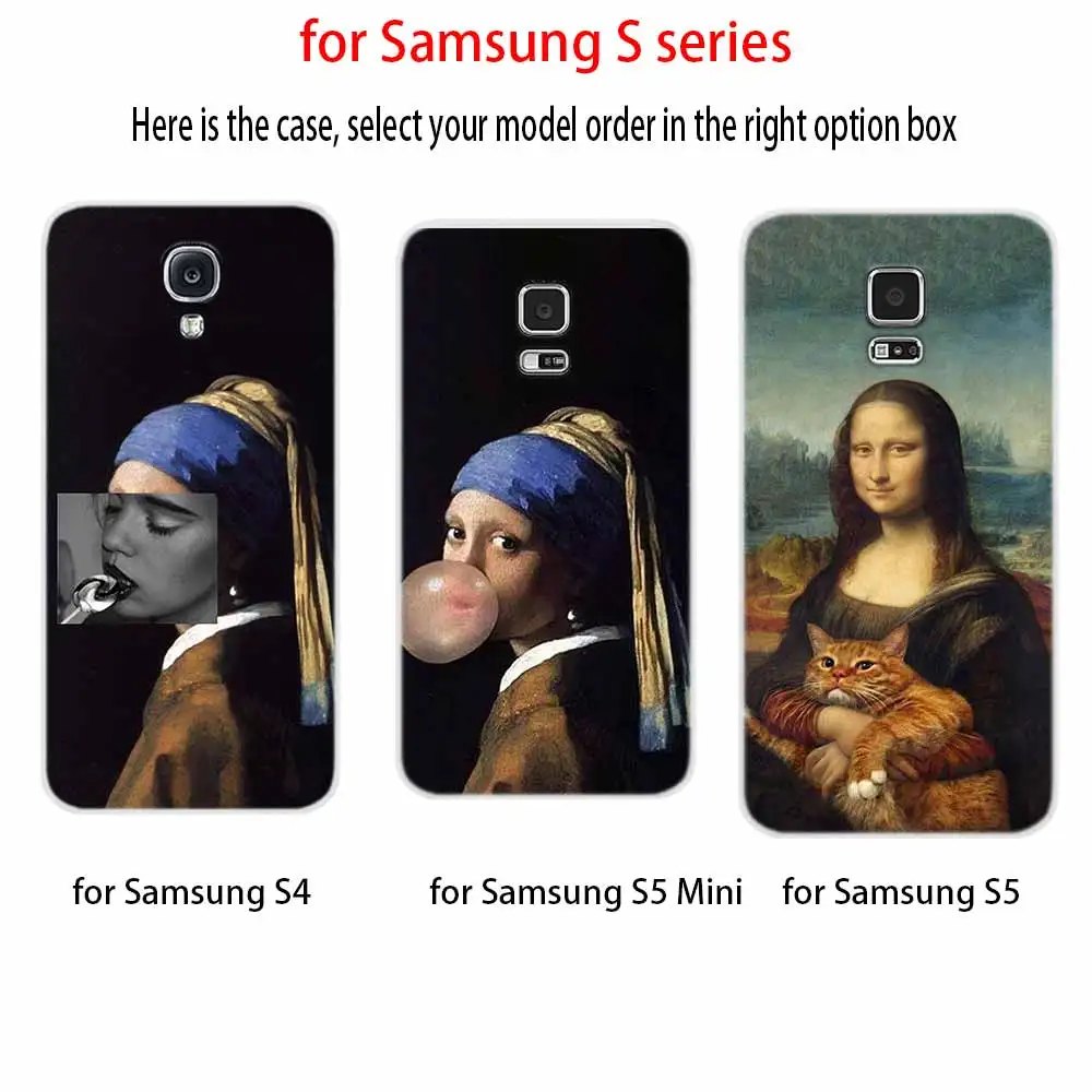 Забавный чехол с рисунком Леонардо да Винчи Моны Лизы для Samsung Galaxy S8 S9 S10 S20 S30 Plus Lite