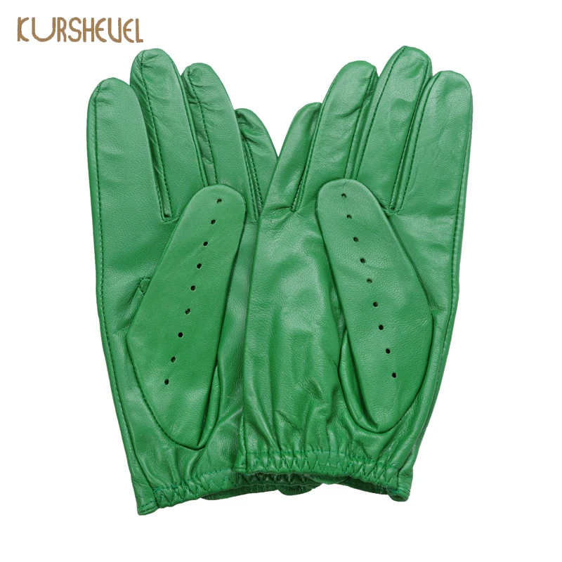 KURSHEUEL, модные женские перчатки, козья кожа, перчатки для вождения, полный палец, не скользят, варежки, женские перчатки из натуральной кожи, AGB575