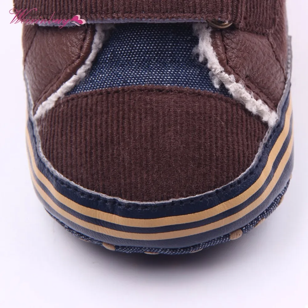 WEIXINBUY/Модная противоскользящая детская зимняя обувь для новорожденных мальчиков; Теплые Первые ходунки