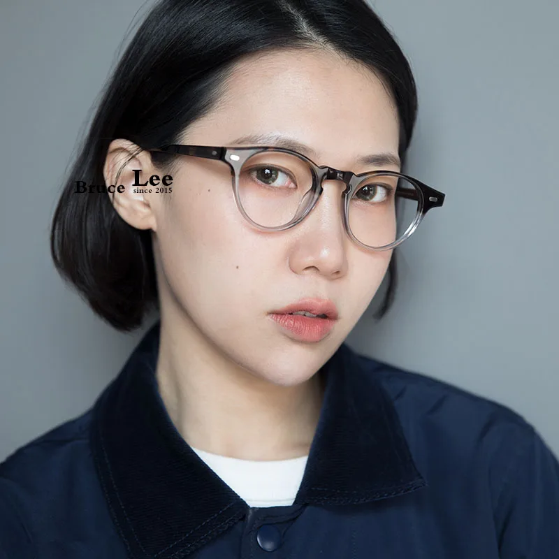 

Acetate Eyeglasses Frame Men New Vintage Round Eye Glasses for Women Retro Myopia Optical Frame Spectacles Nerd Eyewear OV5186