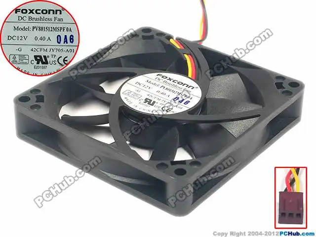 

Foxconn PV801512MSPF 0A Server Cooling Fan DC 12V 0.40A 80X80X15mm 3-Wire