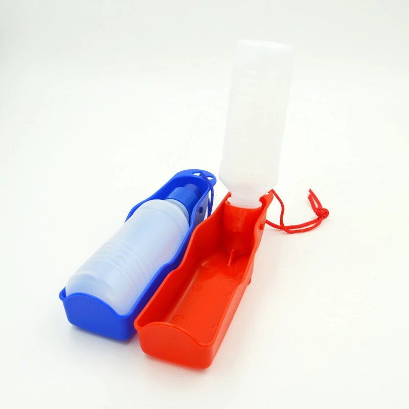 500ml Dog Water Bottle Feeder With Bowl Plastic Portable Water Bottle Pets Outdoor Travel Pet Drinking Water Feeder Dog Suppies