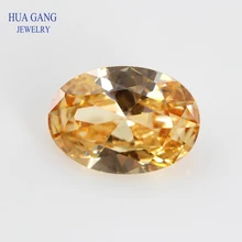 Size 2x3~18x25mm Oval Shape Cut 5A Champagne CZ Stone Synthetic Gems Cubic Zirconia For Jewelry Wholesale Free Shipping